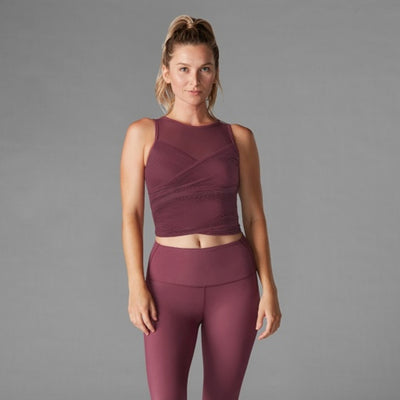 Thirty Three Threads - Unisex Pleated Bra Tank Garnet
