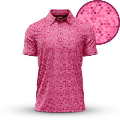 Bogey Bros - Mens Dots Pink Polo