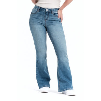1822 Denim - Womens Petite 29" Vintage Mid-Rise Flare