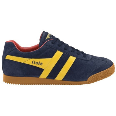 Gola - Mens Harrier Suede Sneakers - Navy/Sun/Red