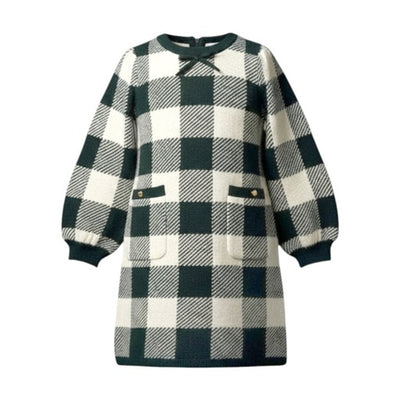Hope & Henry - Girls Organic Puff Sleeve Sweater Dress