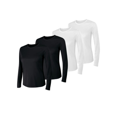 Hanes - Womens Sport Cool Dri Womens Performance Long Sleeve T-Shirt 4-Pack