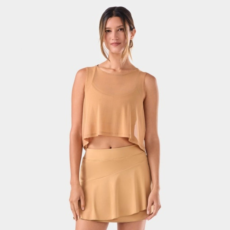 Thirty Three Threads - Unisex Flatter Flow Hi Lo Tank Cappuccino