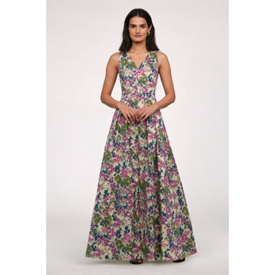 JS Collections - Womens Madge V Neckline Gown