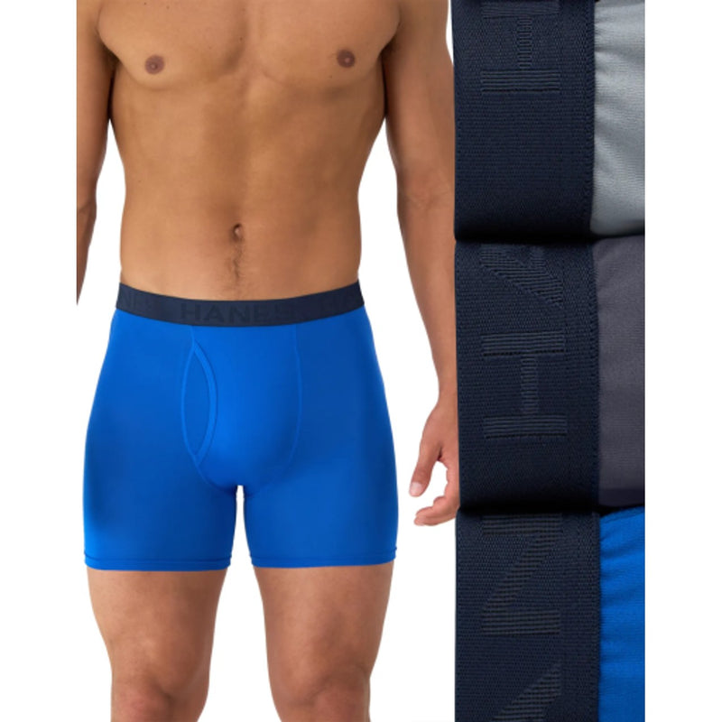 Hanes - Mens Ultimate® Comfort Sport Mens Underwear Boxer Briefs Pack – 3-Pack – X-Temp® – Moisture-Wicking Performance