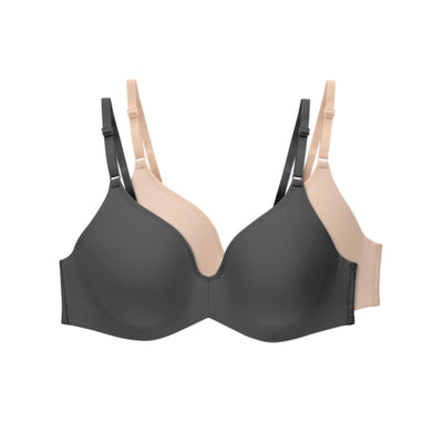 Hanes - Womens Invisible Look Womens Underwire T-Shirt Bra 2-Pack