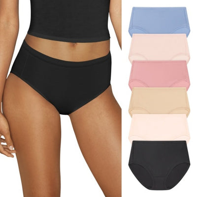 Hanes - Womens Super Stretch Microfiber Modern Brief Underwear Comfort Flex Fit 6-Pack