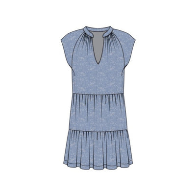Liverpool Los Angeles - Womens Tiered Flutter Slv Dress