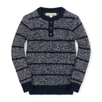 Hope & Henry - Boys Organic Sweater Henley with Elbow Patches