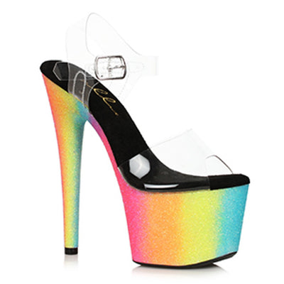 Ellie Shoes - 7" Stiletto with Rainbow Glitter Platform