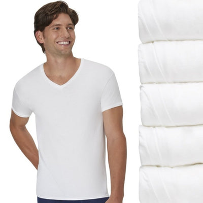 Hanes - Mens Ultimate Mens Undershirts Pack Comfortsoft V-Neck Cotton T-Shirts Moisture-Wicking