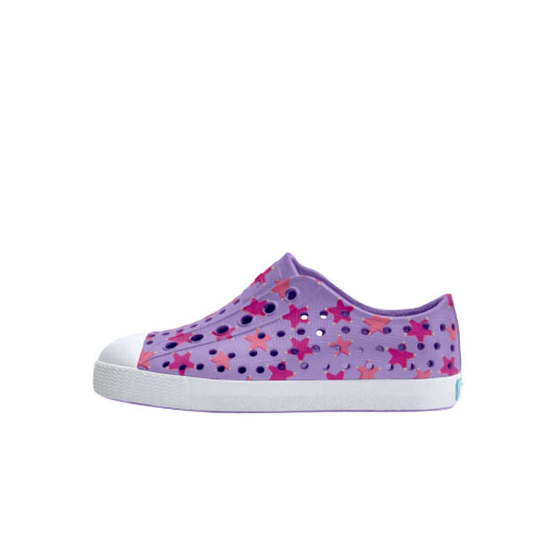 Native Shoes - Unisex Jefferson Print Kids - Taro Purple/ Shell White/ Flamingo Star Badge