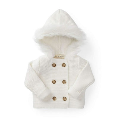 Hope & Henry - Baby Faux Fur Hooded Sweater