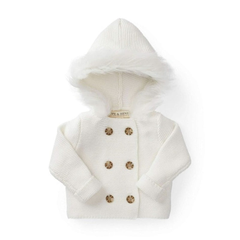 Hope & Henry - Baby Faux Fur Hooded Sweater