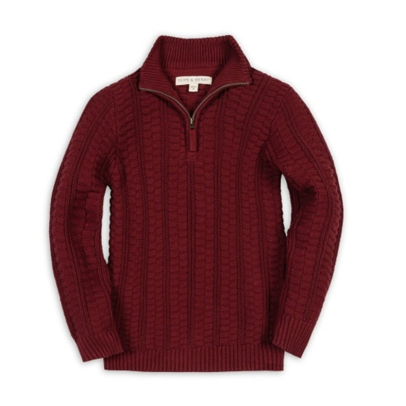 Hope & Henry - Boys Organic Half Zip Cable Sweater