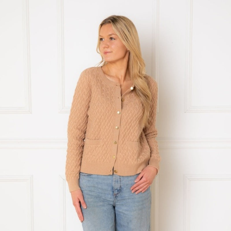 Hope & Henry - Womens Organic Herringbone Stitch Cardigan