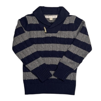 Hope & Henry - Boys Shawl Collar Cable Sweater