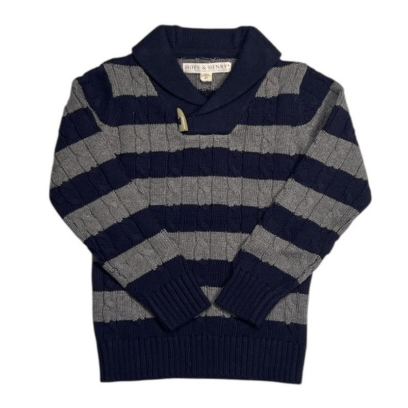 Hope & Henry - Boys Shawl Collar Cable Sweater
