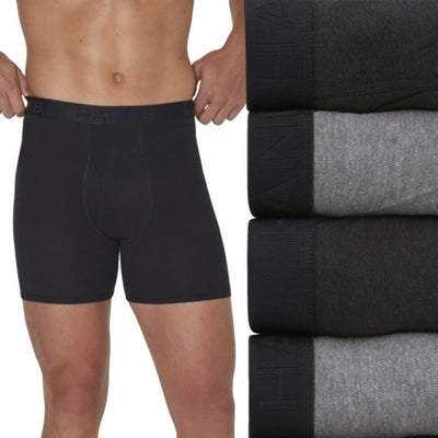 Hanes - Mens Ultimate Mens Underwear Boxer Briefs Pack 4-Pack Comfortsoft Cotton Moisture-Wicking