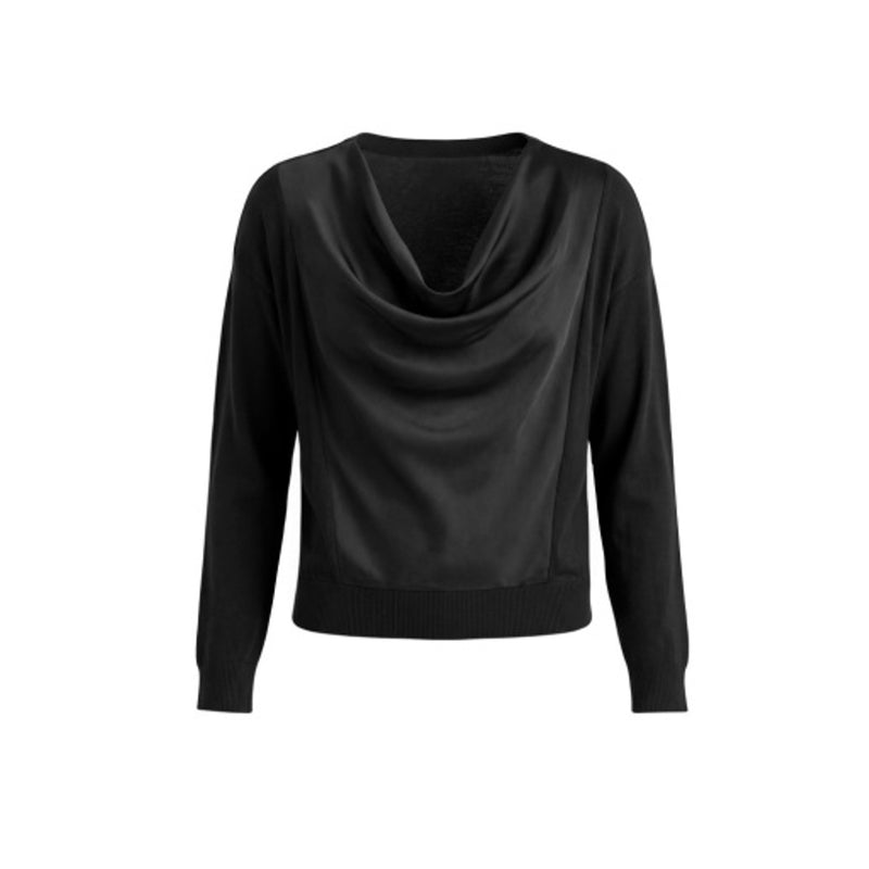 Liverpool Los Angeles - Womens Long Slv Drape Neck Wvn Sweater Hybrid