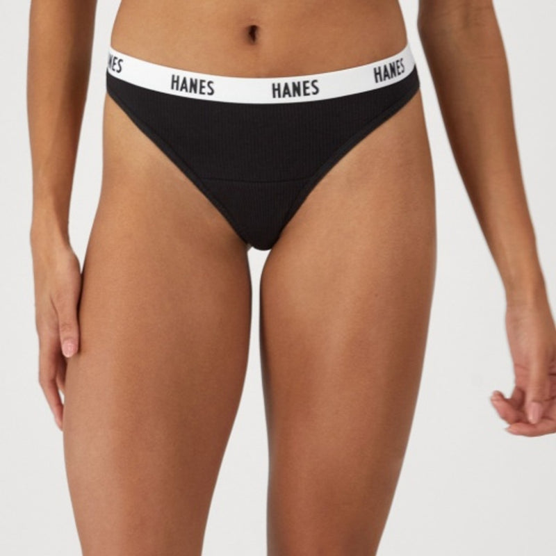 Hanes - Womens Soft & Breathable Women’S Ribbed Cotton Bikini Underwear 3-Pack