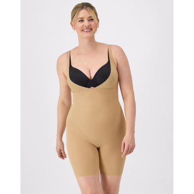 Hanes - Womens Maidenform Wear-Your-Own-Bra Tummy Control Shapewear Bodysuit Anti-Static Fabric