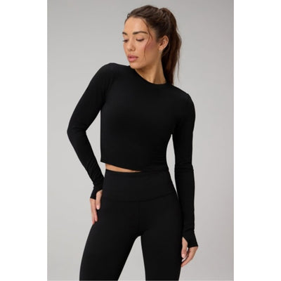 Fabletics - Womens Feather Tech+ Cropped Long-Sleeve Top