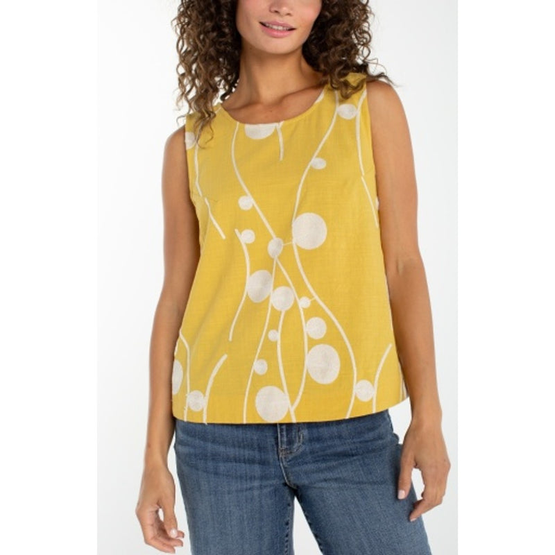 Liverpool Los Angeles - Womens Sleeveless Button Back Woven Top