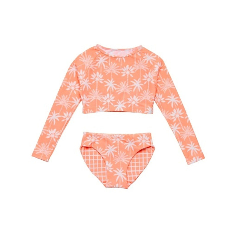 Snapper Rock - Girls Cali Palms Recycled Crop Long Sleeve Rash Set