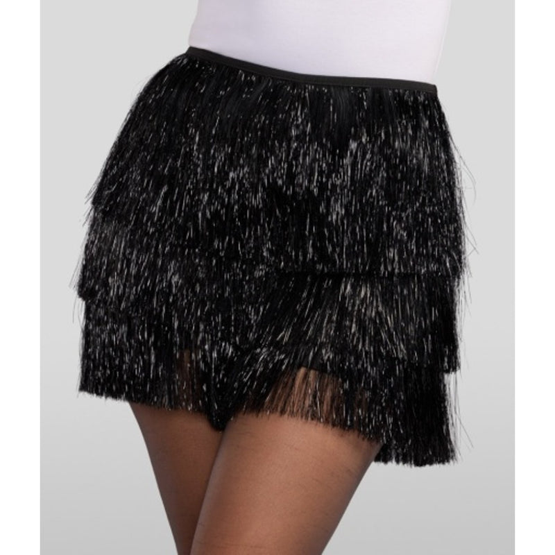 Tipsy Elves - Womens Black Tinsel Fringe Shorts