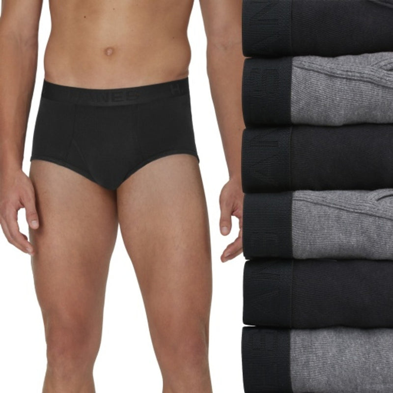 Hanes - Mens Ultimate Mens Underwear Briefs Pack 6-Pack Comfortsoft Cotton Moisture-Wicking