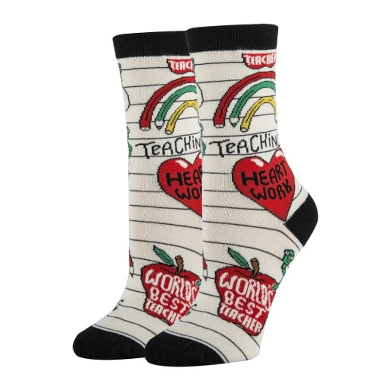 Oooh Yeah - Womens Crew Socks Heart Work
