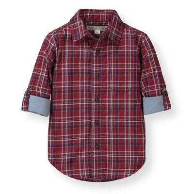 Hope & Henry - Boys Convertible Double Weave Button Down Shirt