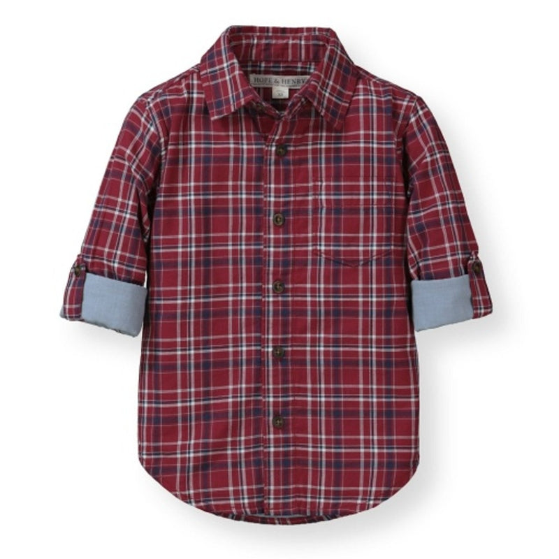 Hope & Henry - Boys Convertible Double Weave Button Down Shirt