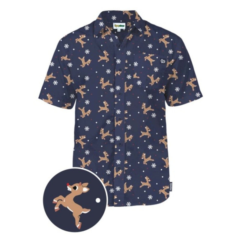 Tipsy Elves - Mens Rudolph Button Down Shirt