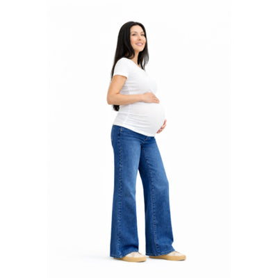 1822 Denim - Womens 32" Bb High Rise Wide Leg with Bellyband Maternity