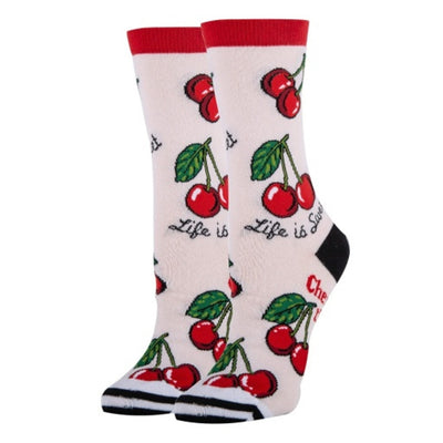 Oooh Yeah - Womens Cherries-Womens Crew Socks