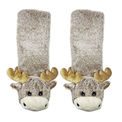Oooh Yeah - Womens Moose Up Womens Plush Hugger Slippers