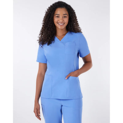Hanes - Womens Comfort Fit Scrubs Womens Rib Back Scrub Top