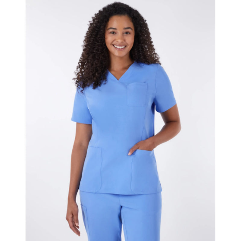 Hanes - Womens Comfort Fit Scrubs Womens Rib Back Scrub Top