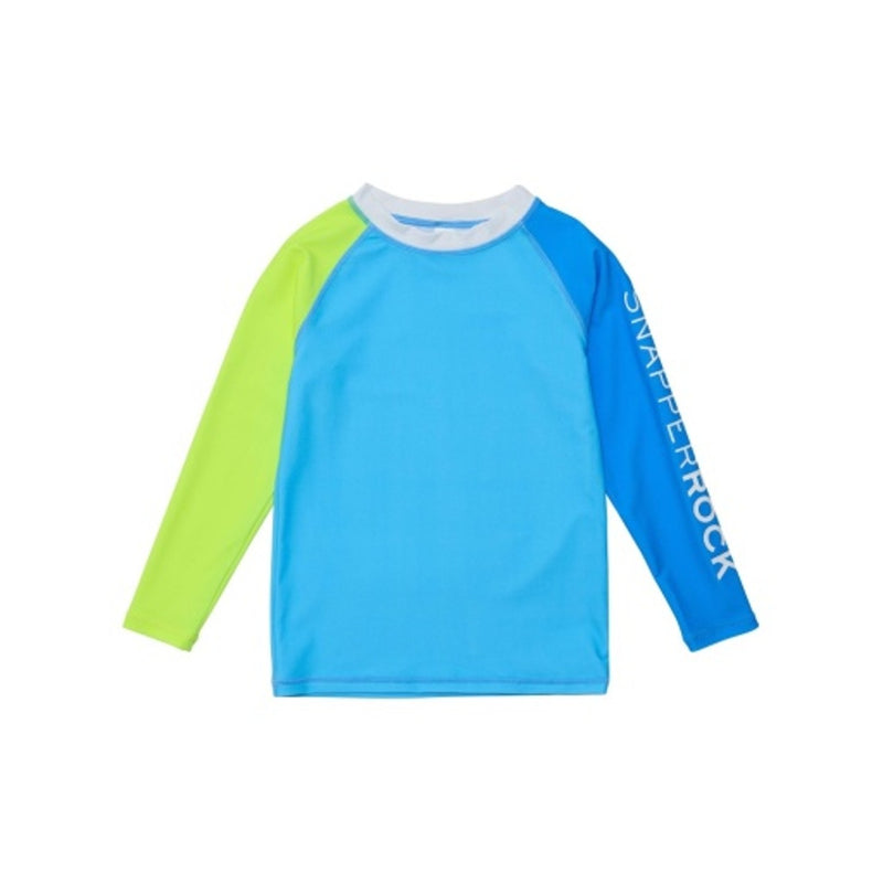 Snapper Rock - Boys Citron Splash Colorblock Long Sleeve Rash Top