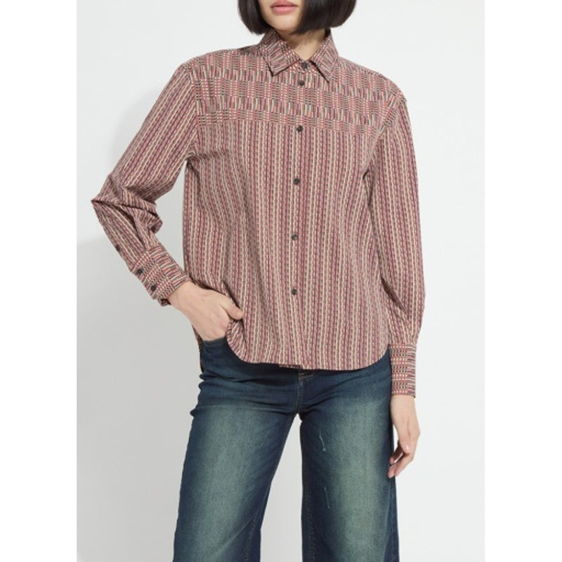 Lysse - Womens Marjorie Placed Print Button Up Shirt
