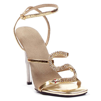 Ellie Shoes - 5" Heel Strap Sandal with Snake DéCor