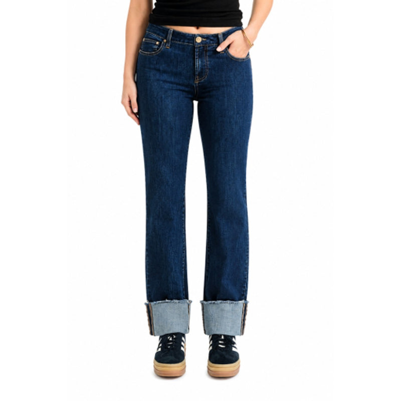 1822 Denim - Womens 34"-30" Roll Cuff Straight Leg Jean