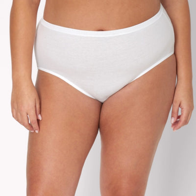 Hanes - Womens Just My Size Womens Cotton Brief Underwear White 6-Pack (Plus Size)