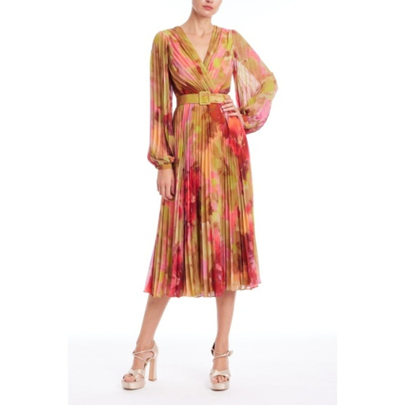 Badgley Mischka - Womens Pleated Floral Wrap