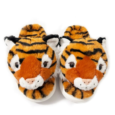Oooh Yeah - Womens Tiger Roar Womens Slide on Fuzzy Slippers