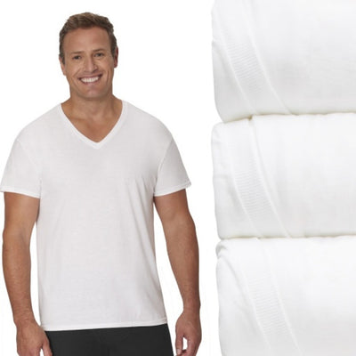 Hanes - Mens Big Man Ultimate® Comfortsoft® Mens V-Neck Undershirts Pack – 3-Pack – Cool Comfort® Cotton (Big & Tall)