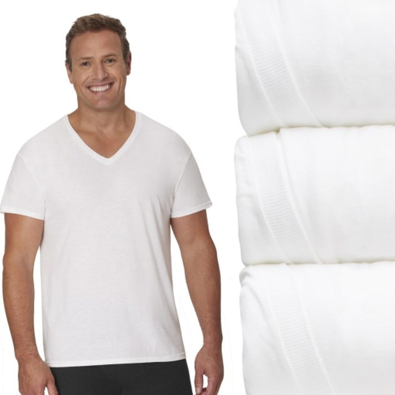 Hanes - Mens Big Man Ultimate® Comfortsoft® Mens V-Neck Undershirts Pack – 3-Pack – Cool Comfort® Cotton (Big & Tall)