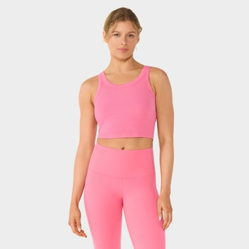 Thirty Three Threads - Unisex Ribbed Crop Tank Sunset Pink